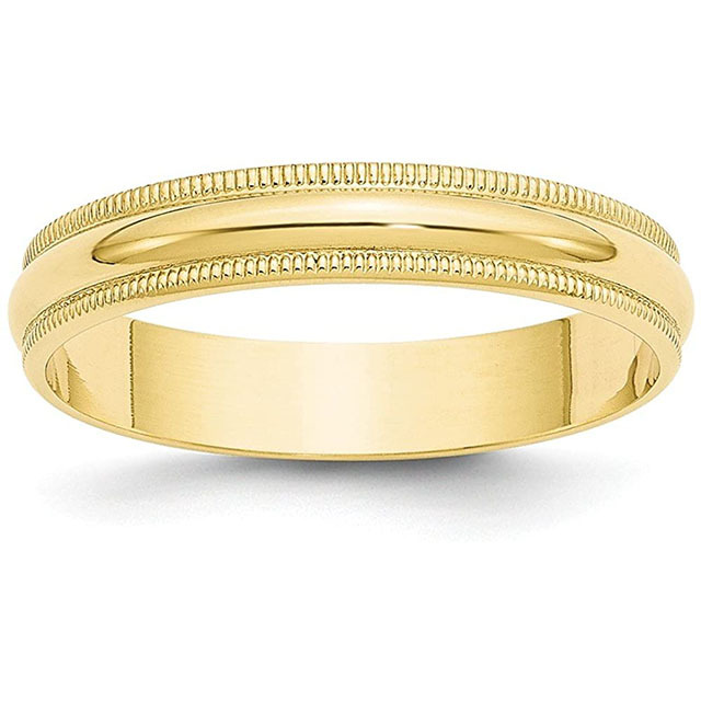 Jewelry Wholesale Customization Logo 4mm Real 14k/18k/24k Yellow Solid Gold Ring Pawnable Wedding Couple Band for Women Men