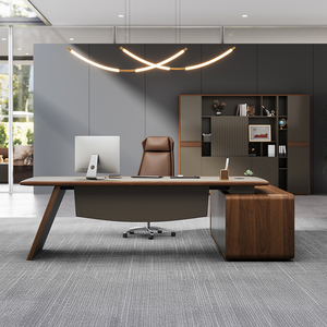 Tùy chỉnh l-hình dạng sang trọng văn phòng điều hành bàn hiện đại melamine bằng gỗ Ông Chủ CEO bàn với ngăn kéo máy tính để sử dụng nhà - Product Image 1