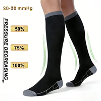 Chaussettes de compression unisexe 20-30 mmHg, haute qualité, tricotées, respirantes, antibactériennes, pour le sport, automne
