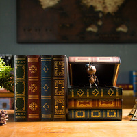 Vente en gros Présentoir à livres en bois antique décoratif fausses boîtes à livres Boîte de rangement pour livres