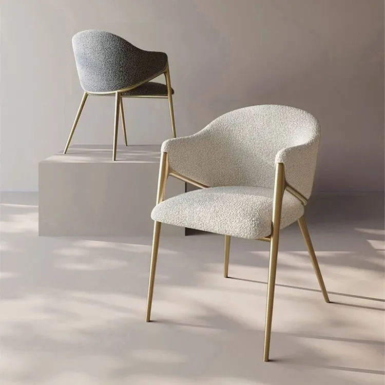 Mobili moderni di lusso in acciaio inossidabile oro poltrona da caffè sedie in metallo ristorante nordico