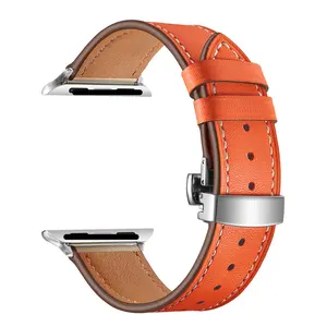 LeYi <span class=keywords><strong>Bracelet</strong></span> de remplacement à boucle en acier <span class=keywords><strong>Bracelet</strong></span> en <span class=keywords><strong>cuir</strong></span> véritable <span class=keywords><strong>Bracelet</strong></span> de montre pour iphone IWatch 8 9 <span class=keywords><strong>45mm</strong></span> 49mm <span class=keywords><strong>Bracelet</strong></span> - Product Image 1