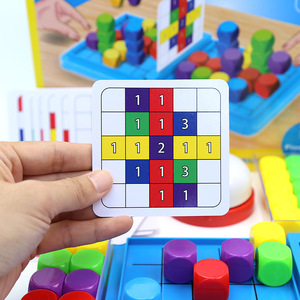 Trẻ em cảm giác suy nghĩ đào tạo trò chơi bên 3D không gian xúc xắc màu phân loại bộ nhớ thẻ Set Board Trò chơi giáo dục đồ chơi cho trẻ em - Product Image 3