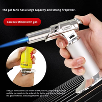 Briquet gonflable Hongjing coupe-vent, pistolet de soudage, briquet droit, pour cuisine, barbecue extérieur, pistolet à cigares portable