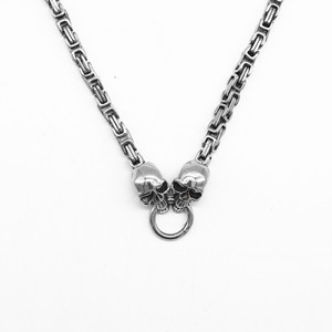 yunnique Skull <b>Necklace</b> Stainless Steel <b>Chain</b> Geometric Design Fashion Pendant For <b>Boys</b> And Girls - Product Image 2