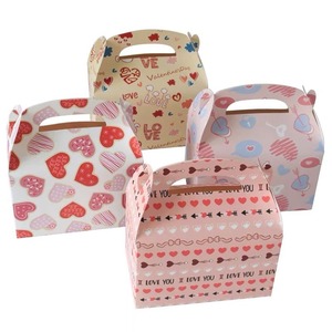 Valentine's Day Heart Print Gift <b>Boxes</b> with Handle for Candy Treat <b>Party</b> Favors - Product Image 6