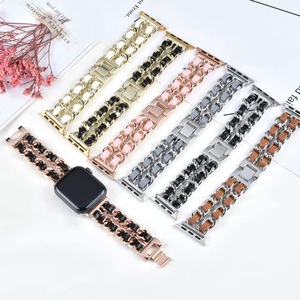 <span class=keywords><strong>Cinturino</strong></span> in Metallo Personalizzato per <span class=keywords><strong>Apple</strong></span> <span class=keywords><strong>Watch</strong></span>, <span class=keywords><strong>Cinturino</strong></span> di Lusso in <span class=keywords><strong>Pelle</strong></span> per I <span class=keywords><strong>Watch</strong></span> 41mm 45mm - Product Image 1