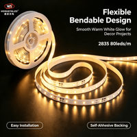 Bande LED SMD2835 80 LED à spectre complet, lumière blanc chaud, 5m, haute efficacité 180lm/w, CRI 83, effet lumière solaire, pour aménagement paysager