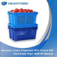 Caisse logistique empilable en plastique HDPE/PP perforée et ventilée, panier de manutention écologique pour le transport de marchandises et l'agriculture