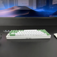 Clavier mécanique vert matcha blanc 65% compact, structure Gasket, bouton rotatif, échange à chaud, RGB, clavier gamer