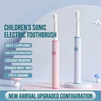 [Harga Pabrik] Sikat Gigi Elektrik Anak Sonic 95 Hari Daya Tahan Baterai, Desain Kartun Hippo, Tahan Air IPX7, Tipe-C, Dukungan OEM/ODM