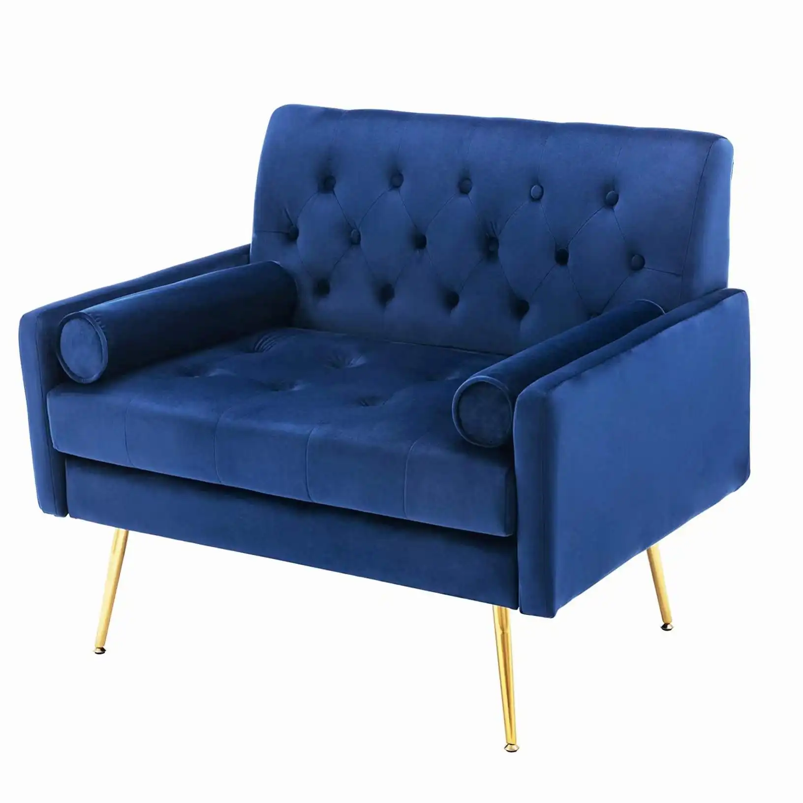 Oreiller de bras amovible Simple et moderne rembourré à dossier haut avec accoudoir chaise longue bleue