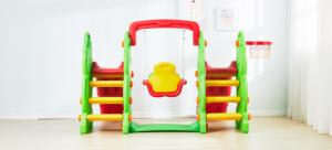 Hot bán Dễ dàng cài đặt trong nhà đôi Toddler nhựa <span class=keywords><strong>Slide</strong></span> đu đa-màu sắc trẻ em của thiết bị sân chơi - Product Image 5