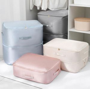 Cubo de Almacenamiento para Edredones, Bolsa de Almacenamiento para Ropa de Cama, 54x42x60cm, Organizador de Tela Autoadhesivo - Product Image 1