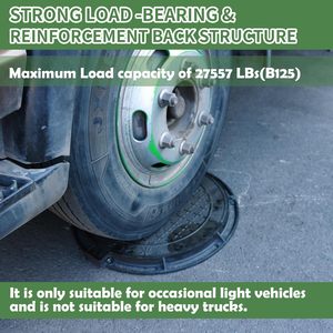 Coperchio per Pozzetto <span class=keywords><strong>in</strong></span> Ghisa Divino, Resistente, per Vialetti e Fosse Settiche, con Base, Rotondo, Nero, Antiscivolo, per Ispezione - Product Image 3