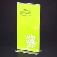 Porte-cartes de table transparent personnalisé ELOR en forme de T, support de table en acrylique A3 A4 A5 A6, support de menu miniature double face