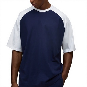 T-shirt Homme Oversize à Épaules Tombantes, Blocs de Couleurs, Manches Raglan, 100% Coton, 240 GSM, Respirant, Écologique, Vente en Gros OEM de Haute Qualité - Product Image 1