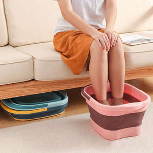Bassin de pédicure pliable portable en plastique YHYP, bain de pieds massant, durable, écologique, facile à nettoyer, seau de bain de pieds - Product Image 6