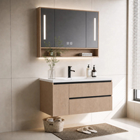 Meuble de salle de bain avec vasque et miroir, armoire de rangement pour salle de bain avec tiroirs et miroir