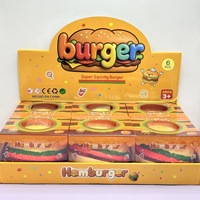 Hamburger réaliste surdimensionné, jouet à presser en caoutchouc à rebond rapide, jouet anti-stress de style alimentaire, jouet sensoriel pour la relaxation, emballé en boîte