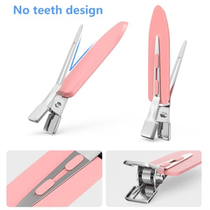 30 Pinzas de Pelo Metálicas Tipo Cocodrilo - Pinzas Plateadas con Forma de Pico de Pato y Agujeros, Pinzas Resistentes para Estilismo de Salón, Tamaños Variados, para Hacer Lazos DIY - Product Image 2