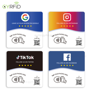Biểu tượng tùy chỉnh in mã QR 100mm NFC <span class=keywords><strong>Google</strong></span> Ins xem xét tấm dấu hiệu dán NFC phương tiện truyền thông xã hội Acrylic NFC tấm - Product Image 1