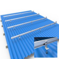 Système d'installation de panneaux solaires sur toiture avec pied en L anodisé et boulons à double tête, résistant à un vent de 60 m/s et à une charge de neige de 1,4 KN/m2