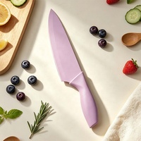 Ensemble de 6 couteaux de cuisine professionnels écologiques et durables en acier inoxydable, couteau Santoku, poignées ambidextres, revêtement antiadhésif