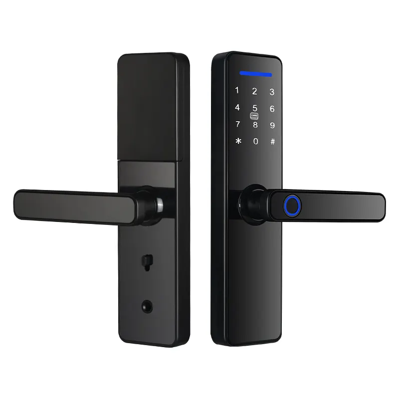 QLEUNG smart door lock S811 tuya wifi ttlock app remote control with fingerprint password card key unlocking wifi smart locks