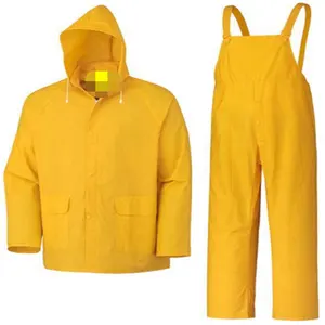 Safety Rainsuit Rain Jacket and Bib Pants Waterproof PVC Polyester Raincoat Custom FR Safety Rainwear