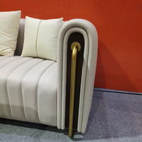 Cadre d'accoudoir de canapé en acier inoxydable doré de luxe, quincaillerie de mobilier moderne pour hôtel et salle de bain, haute qualité, Guangdong, Chine