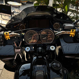 Morsetto Manubrio in Lega di Alluminio Black3 con PVC Multicolore per Moto HD Softail Touring Street Fighter Low Rider - Product Image 6