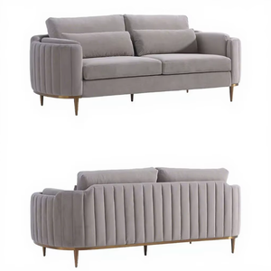 Sofá de Luxo Moderno em Veludo com Pernas de Metal para <span class=keywords><strong>2</strong></span> Pessoas, Estilo Europeu, Móveis para Sala de Estar e Escritório - Product Image 3