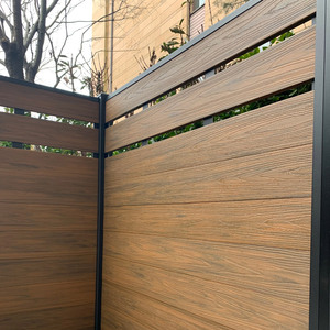 Nouvelle Collection Co-Extrusion WPC Clôture Jardin Bois Plastique Composite Alliage d'Aluminium Cadre <span class=keywords><strong>Nature</strong></span> pour Chantier - Product Image 1