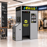 Cabina de Fotos Comercial Estilo Disco, Cabina de Selfies Interactiva con Impresora Rápida, Cámara DSLR, Cabina de Fotos para Promoción de Eventos