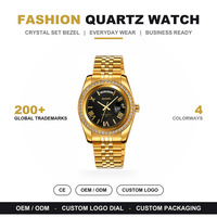 Montre-bracelet pour homme Skmei modèle 9419 en acier inoxydable doré, résistante à l'eau, fabriquée en Chine, montre à quartz tendance