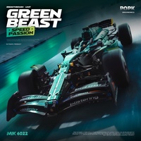 Bloques de Construcción de Coche de Carreras de Fórmula 1 MK6022, Escala 1:8, Verde Electrochapado, Ensamblaje DIY, Juguete Educativo STEM de Plástico ABS, Regalo para Niños