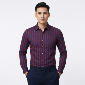 Camisa de Manga Larga a Rayas para Hombre, Venta al por Mayor, Logotipo Personalizado, Camisa Casual de Algodón para Negocios, Fabricante OEM ODM, Proveedor, Exportaciones de Fábrica - Product Image 4