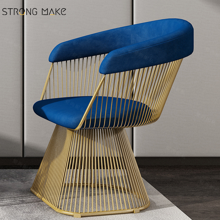 Stainless Steel Cafe Seater Sofa Furniture Leisure Accent Lounge Chairs  Lazy Armchair Upholstered Barrel Chair