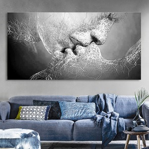 Black <span class=keywords><strong>Love</strong></span> Kiss Canvas Painting stampa astratta Poster immagini casa camera da letto soggiorno decorazione Wall <span class=keywords><strong>Art</strong></span> - Product Image 4