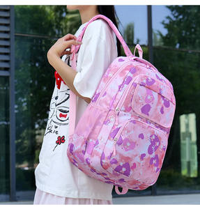 Casual Large Capacity Nylon School <b>Backpack</b> Zipper Durable Junior High Students 3-6 Grade Waterproof Fashionable Travel - Product Image 4