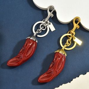 Chili Pepper Shape Zinc Alloy Keychain Carabiner Fashion Trend Souvenir <b>Bag</b> <b>Charm</b> for Women and Men - Product Image 4