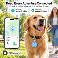 Traceur GPS pour animaux de compagnie, compatible avec Apple Find My et Google Find My Device, double système, étanche, anti-perte