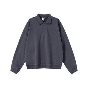 <span class=keywords><strong>Felpa</strong></span> Sportiva da Uomo 445g, <span class=keywords><strong>Polo</strong></span> di Lusso Pesante <span class=keywords><strong>con</strong></span> Colletto Rovesciato, Pullover in Pile Economico <span class=keywords><strong>con</strong></span> Logo Personalizzato Stampato - Product Image 5