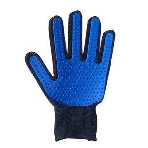 Gants de toilettage pour chat en silicone bleu double face pour l'élimination des poils des chats à poils longs - Product Image 1
