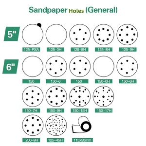D DMS DIMEISI Q227 맞춤형 도매 125mm 구멍 후크 및 루프 320 그릿 그린 필름 샌딩 디스크 - Product Image 2