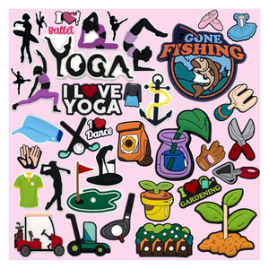 Nieuwe Aankomst Bulk Schattige Cartoon Schoen Decoraties Op Maat Pvc Sport <span class=keywords><strong>Ballet</strong></span> Golf Yoga Gegaan Vissen Tuinieren Bloemgereedschap Schoen Bedels - Product Image 1