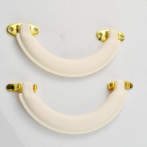 Poignées de tiroir en plastique blanches avec pieds dorés, faciles à transporter, spécification 488 - Product Image 1