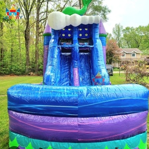 Castillo Inflable con Tobogán Acuático de Doble Carril, Alquiler de Casa de Brinco Combinada, Material de PVC, Tamaño 3x7M, Uso Comercial para Diversión - Product Image 4