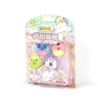 Soododo 3D Kawaii animaux en forme de gommes drôle beignet-imprimé crayons en caoutchouc Dessert alimentaire inspiré Dessert en forme de crayon gommes